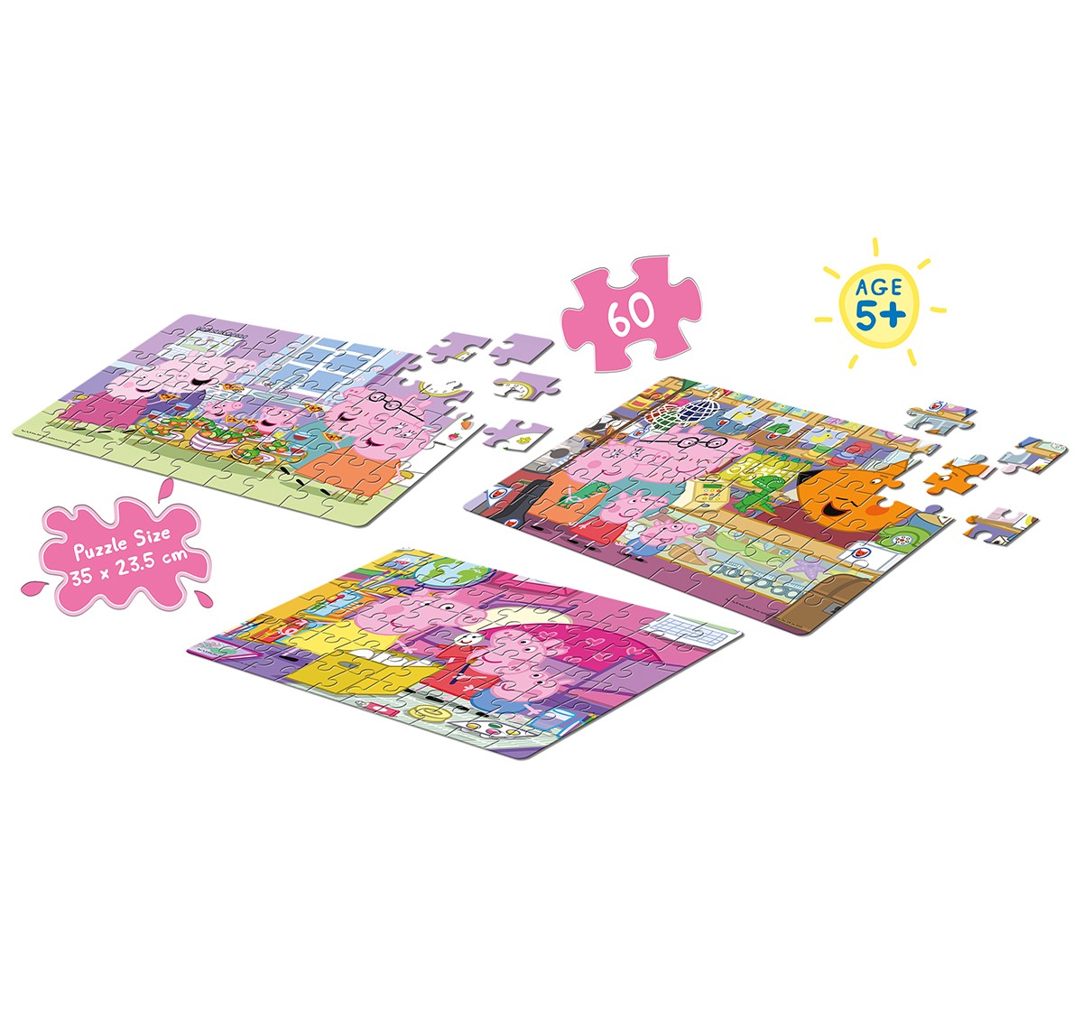 Frank Peppa Pig Puzzle Pack for Kids age 5Y+