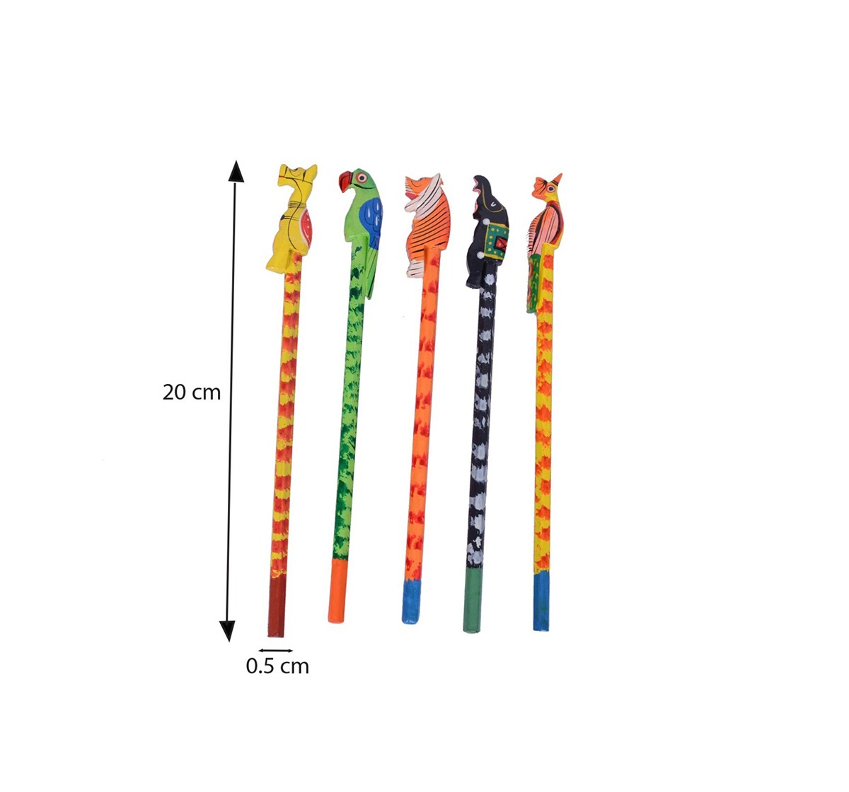 Desi Toys Handpainted Pencil Pack of 5 School Stationery for Kids age 5Y+