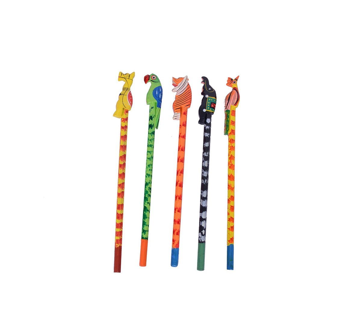 Desi Toys Handpainted Pencil Pack of 5 School Stationery for Kids age 5Y+