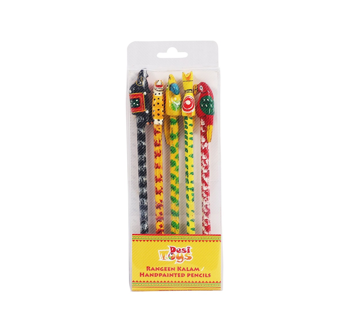 Desi Toys Handpainted Pencil Pack of 5 School Stationery for Kids age 5Y+