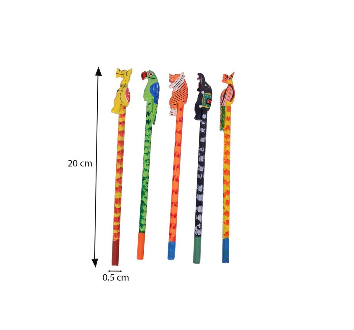 Desi Toys Handpainted Pencil Pack of 5 School Stationery for Kids age 5Y+
