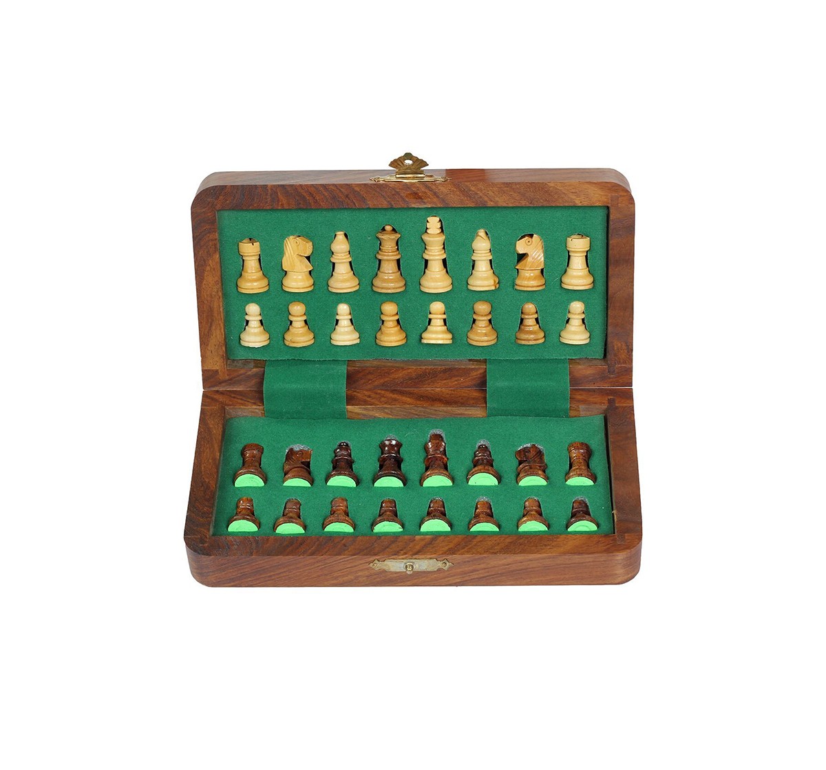 Desi Toys Magnetic Folding Chess Set 7", Chumbak Shatranj Board Game for Kids age 5Y+ (Brown)