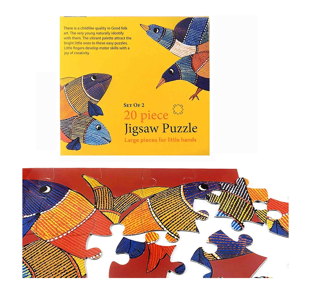 Froggmag | Frogg Bird & Fish Puzzle 20Pc Puzzles for Kids age 5Y+ (Yellow) 2