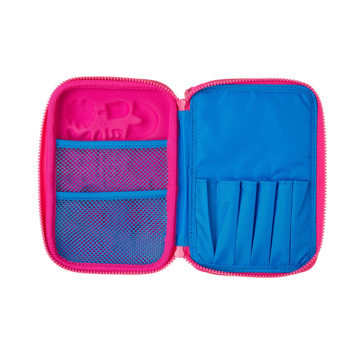 Smiggle Flow Hardtop Pencil Case - Rainbow Print Bags for Kids age 3Y+ (Pink)