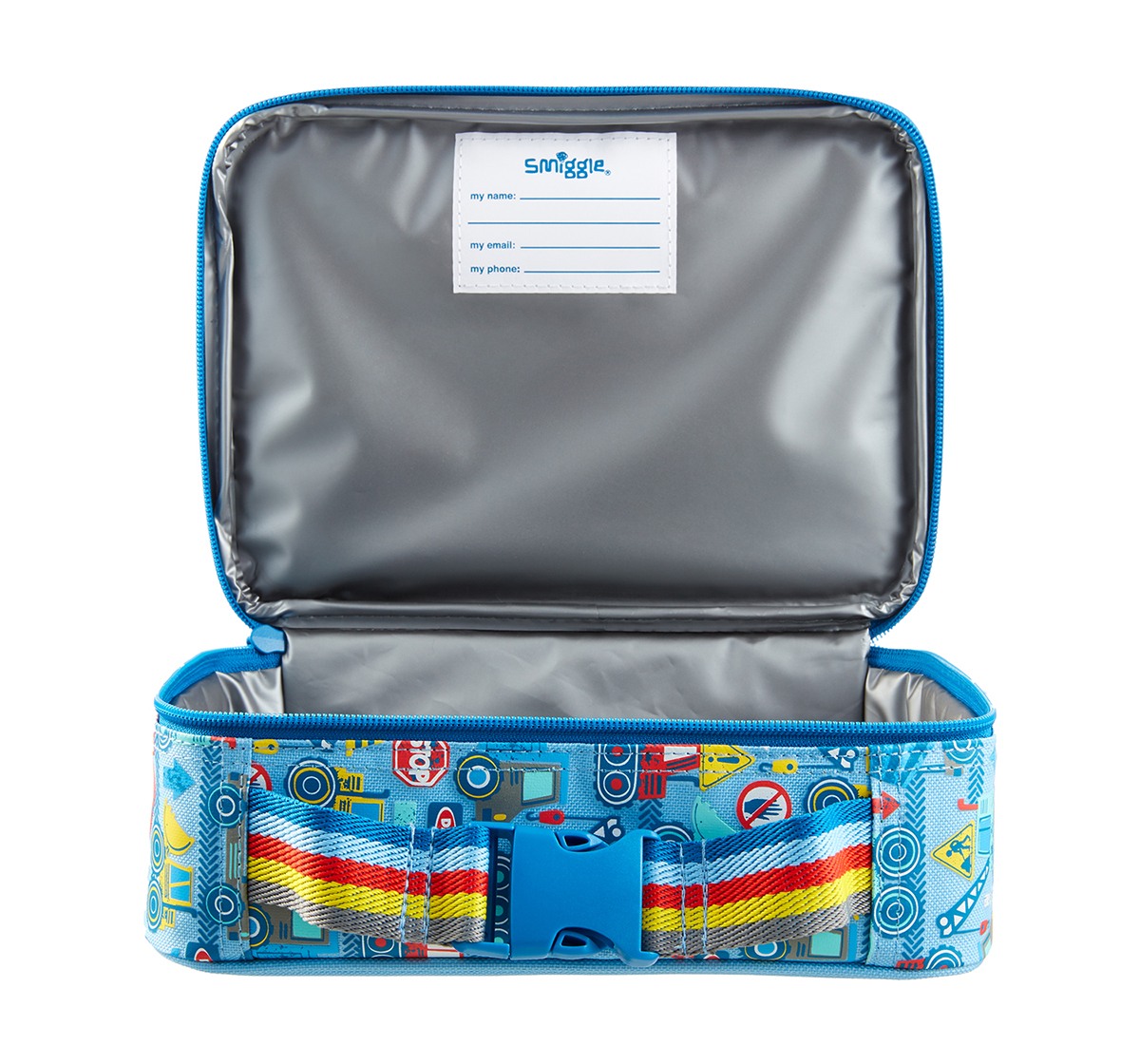 Smiggle Topsy Teeny Tiny Lunchbox - Car Print Bags for Kids age 3Y+ (Blue)