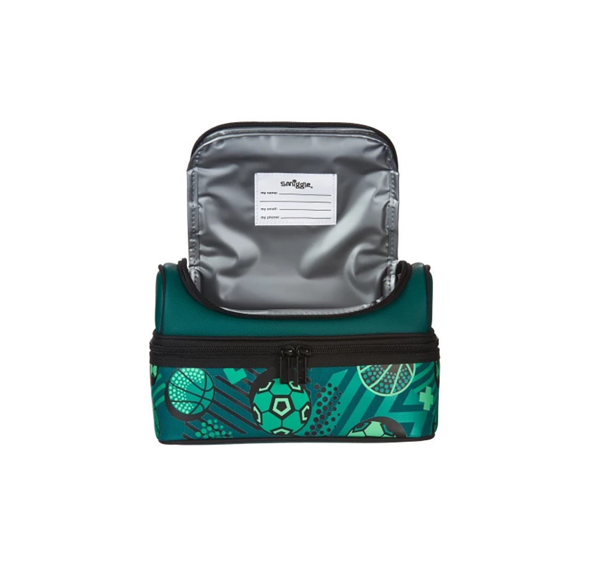Smiggle | Smiggle Flow Double Decker Lunchbox - Football Print Bags for Kids age 3Y+ (Green) 0