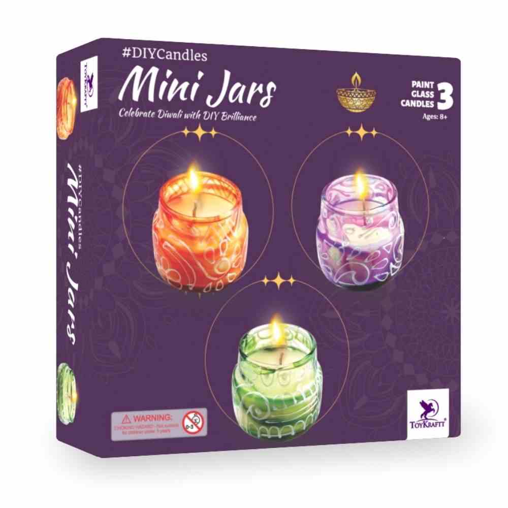 Toy Kraft Glass Painted Mini Jars DIY Art & Craft Kits for Kids age 8Y+
