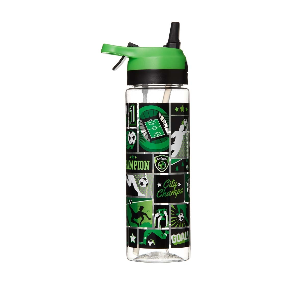 Smiggle | Smiggle Viva Spritz Bottle with Misting Function - Football Print Green Bags for Kids age 3Y+ 0