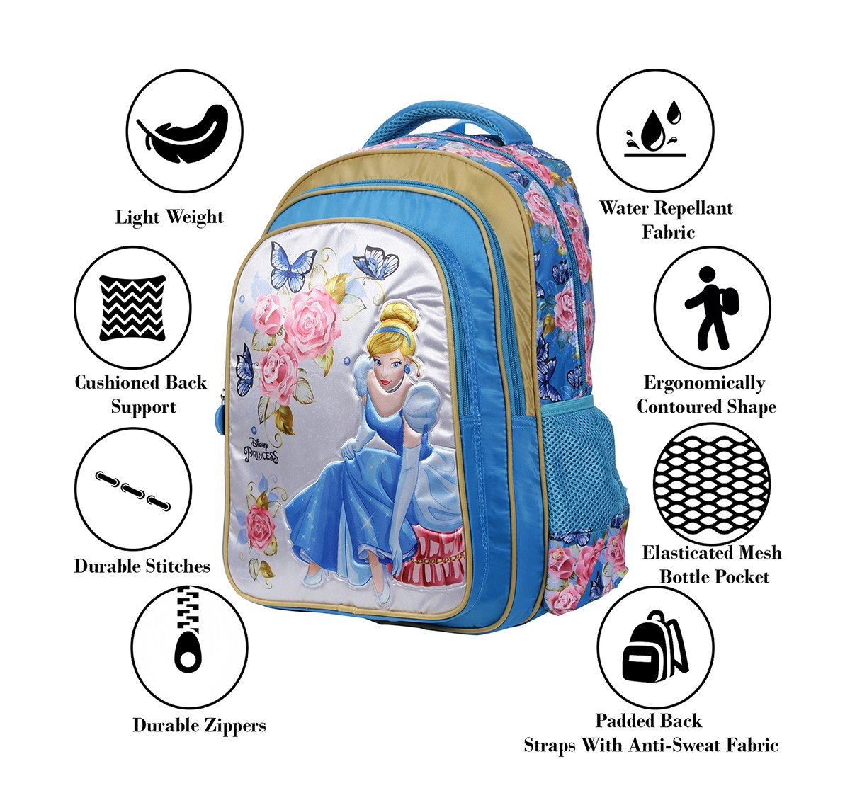 Disney Princess Travel In Style 18" Backpack Bags for Girls age 3Y+