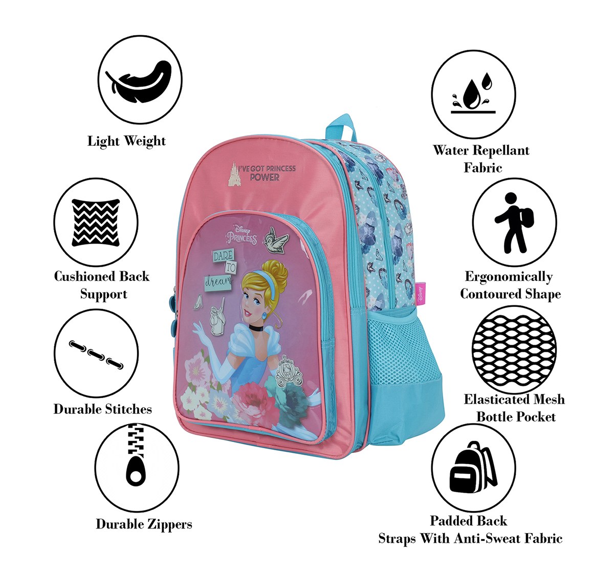 Disney Princess Dare To Dream 18" Backpack Bags for Girls age 3Y+