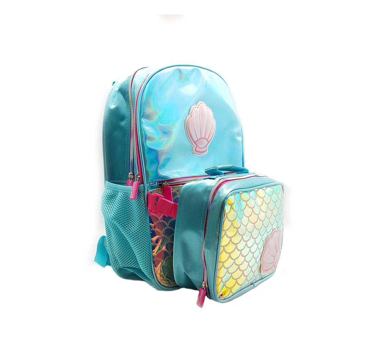 Hamster London | Hamster London Shiny Shell Backpack with Tiffin Bag for Girls age 3Y+ (Blue) 1