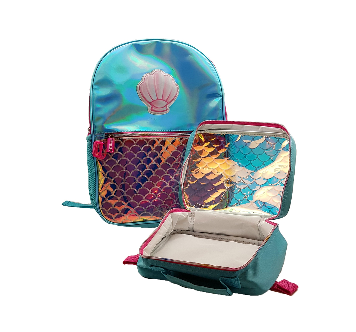 Hamster London | Hamster London Shiny Shell Backpack with Tiffin Bag for Girls age 3Y+ (Blue) 2