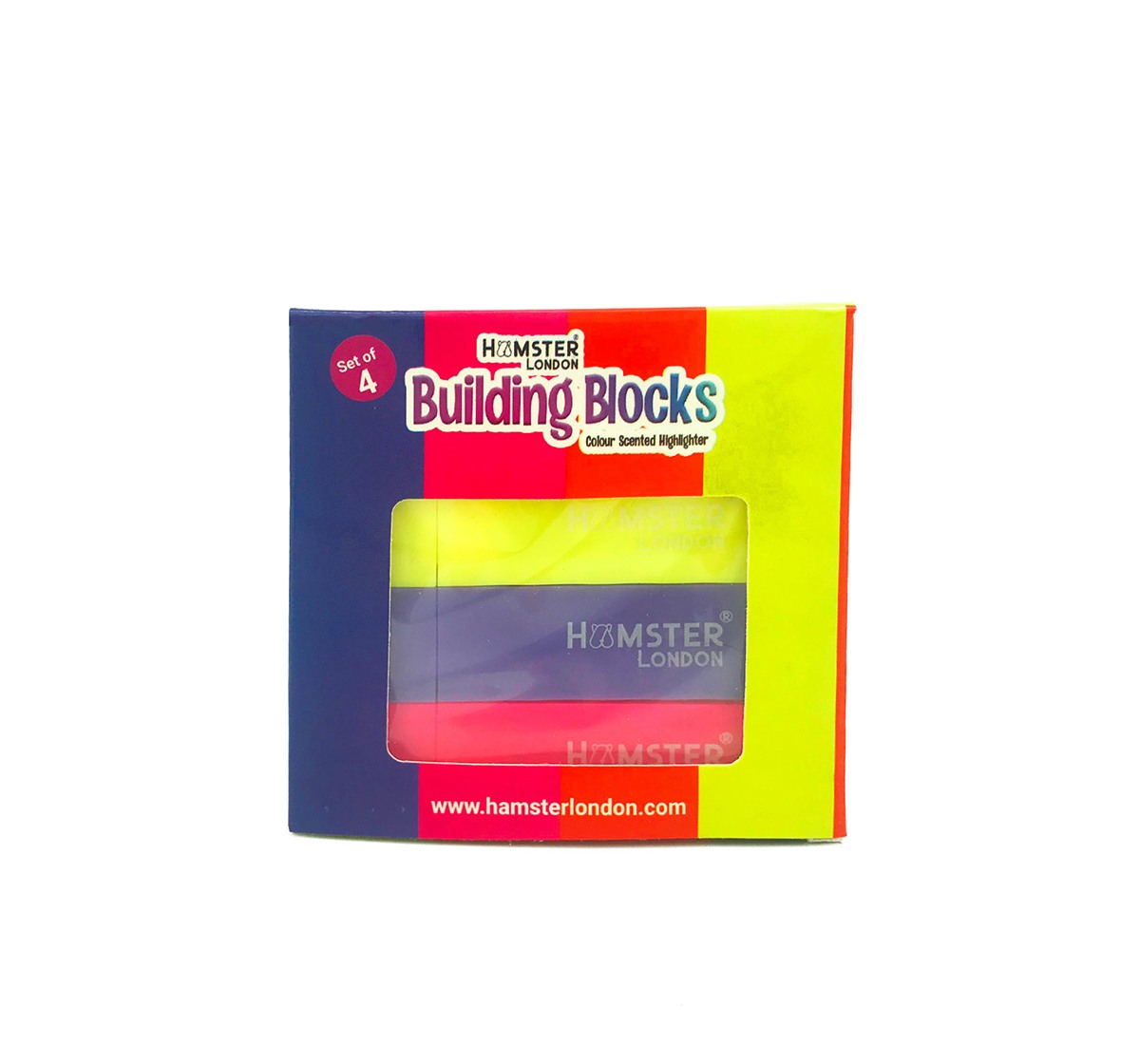 Hamster London Building Blocks Scented Highlighters 4Pc Set for Kids age 3Y+