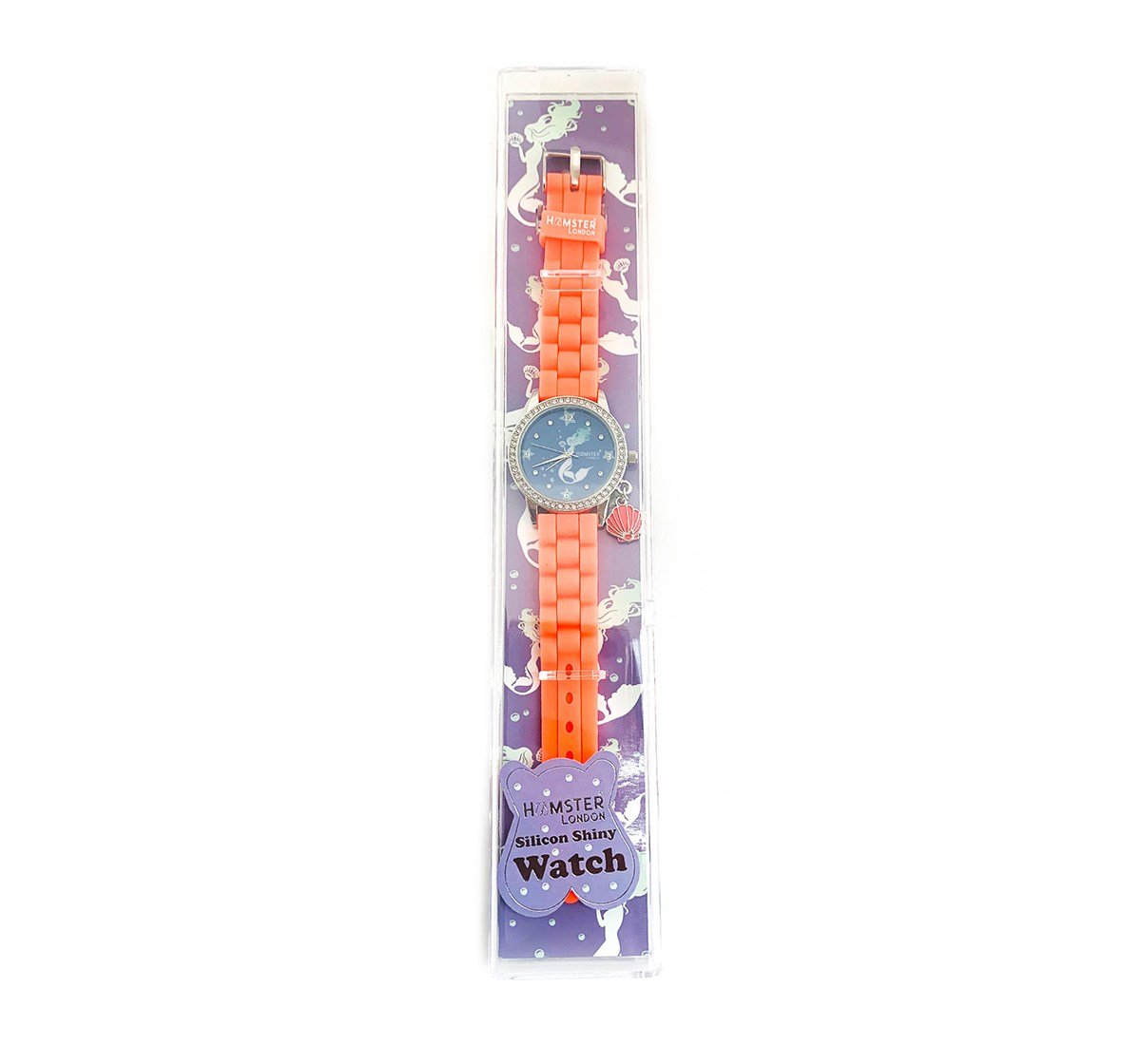 Hamster London Diamond Studded Mermaid Watch for Kids age 3Y+ (Orange)