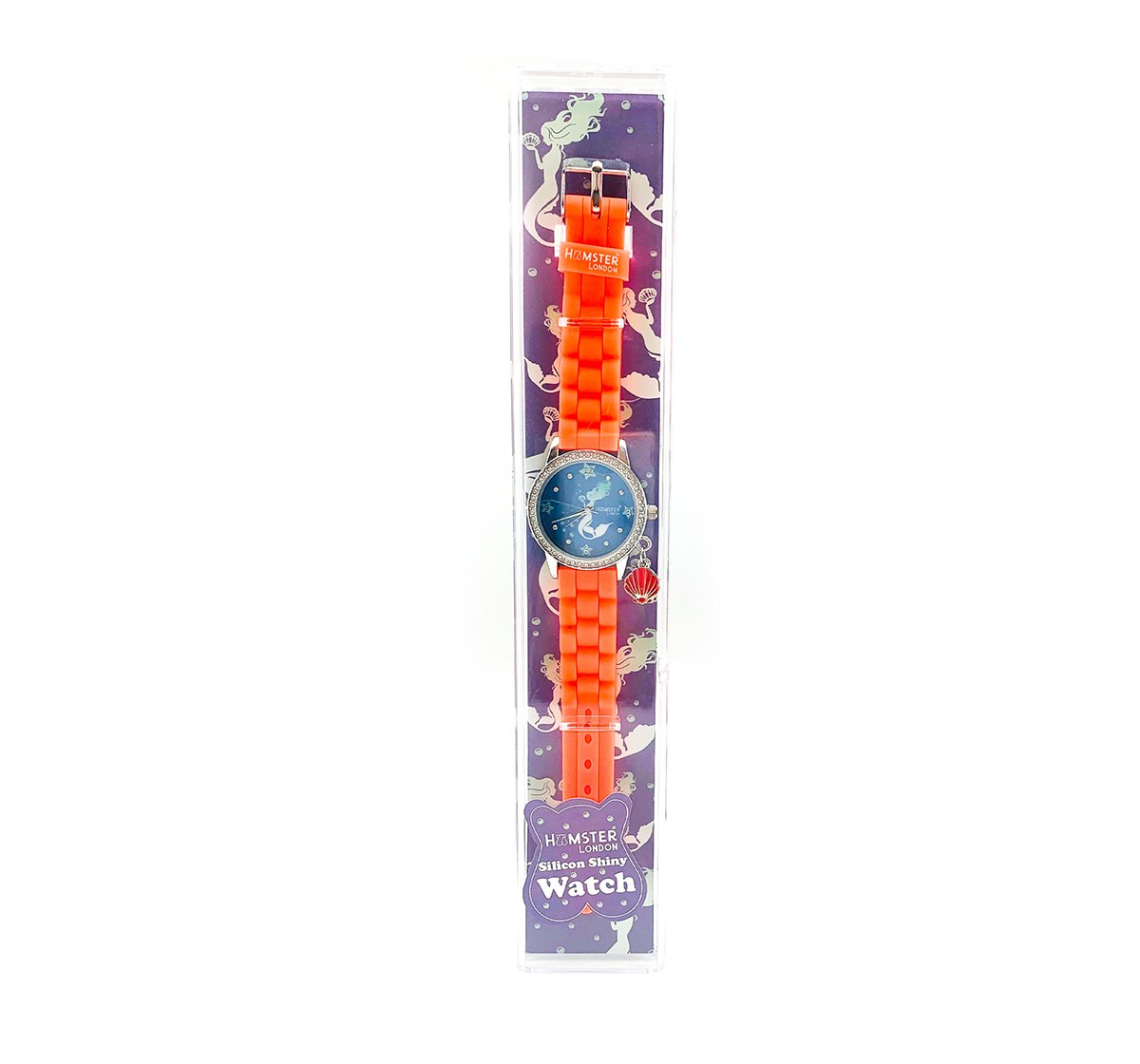 Hamster London Diamond Studded Mermaid Watch for Kids age 3Y+ (Orange)
