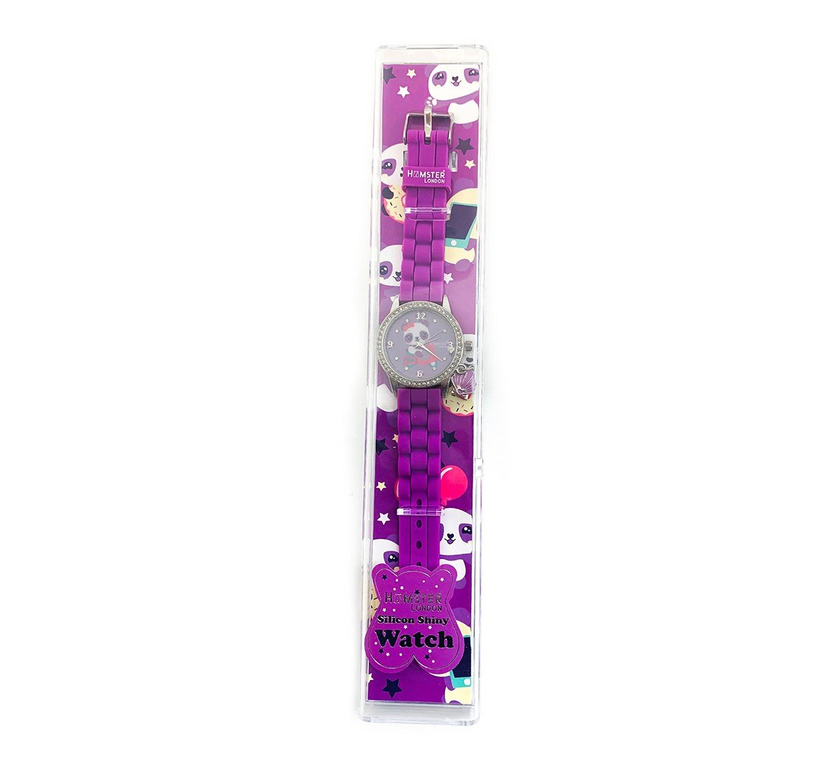 Hamster London Diamond Studded Panda Watch for Kids age 3Y+ (Purple)