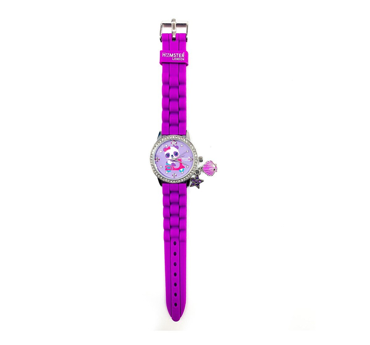 Hamster London Diamond Studded Panda Watch for Kids age 3Y+ (Purple)