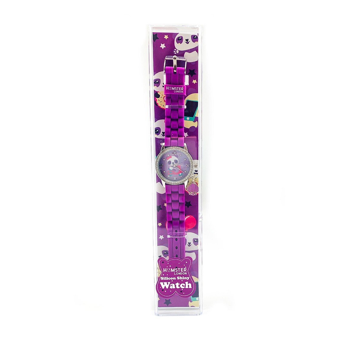 Hamster London Diamond Studded Panda Watch for Kids age 3Y+ (Purple)