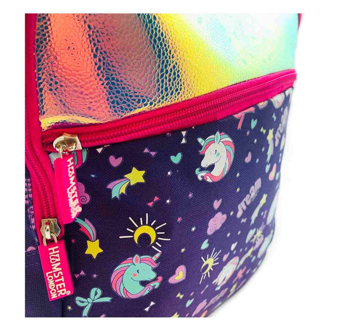Hamster London Straight Fire Backpack Big Unicorn Bags for Kids Age 3Y+ (Purple)