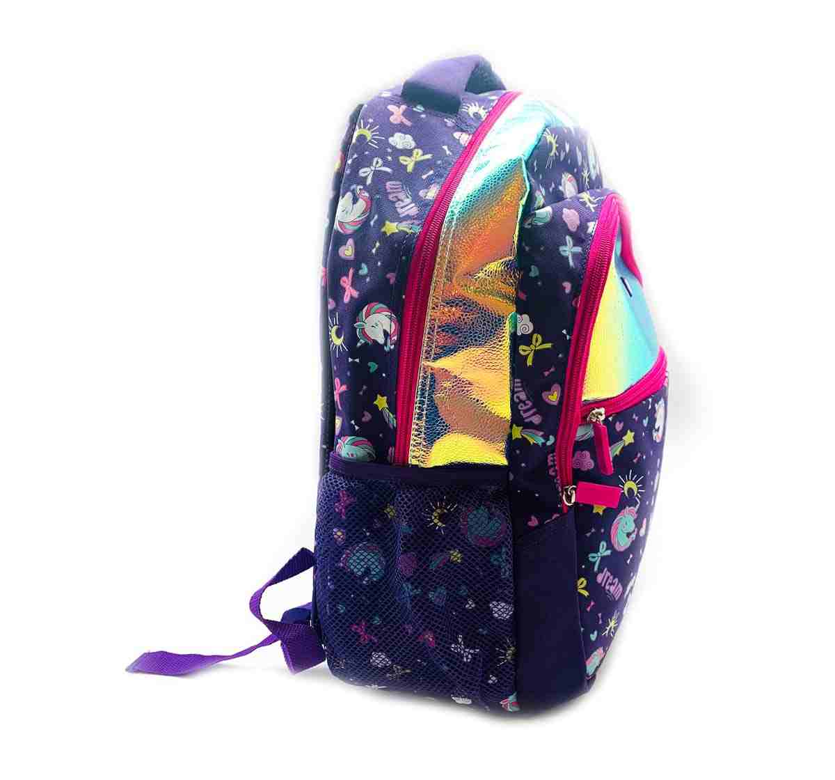 Hamster London Straight Fire Backpack Big Unicorn Bags for Kids Age 3Y+ (Purple)