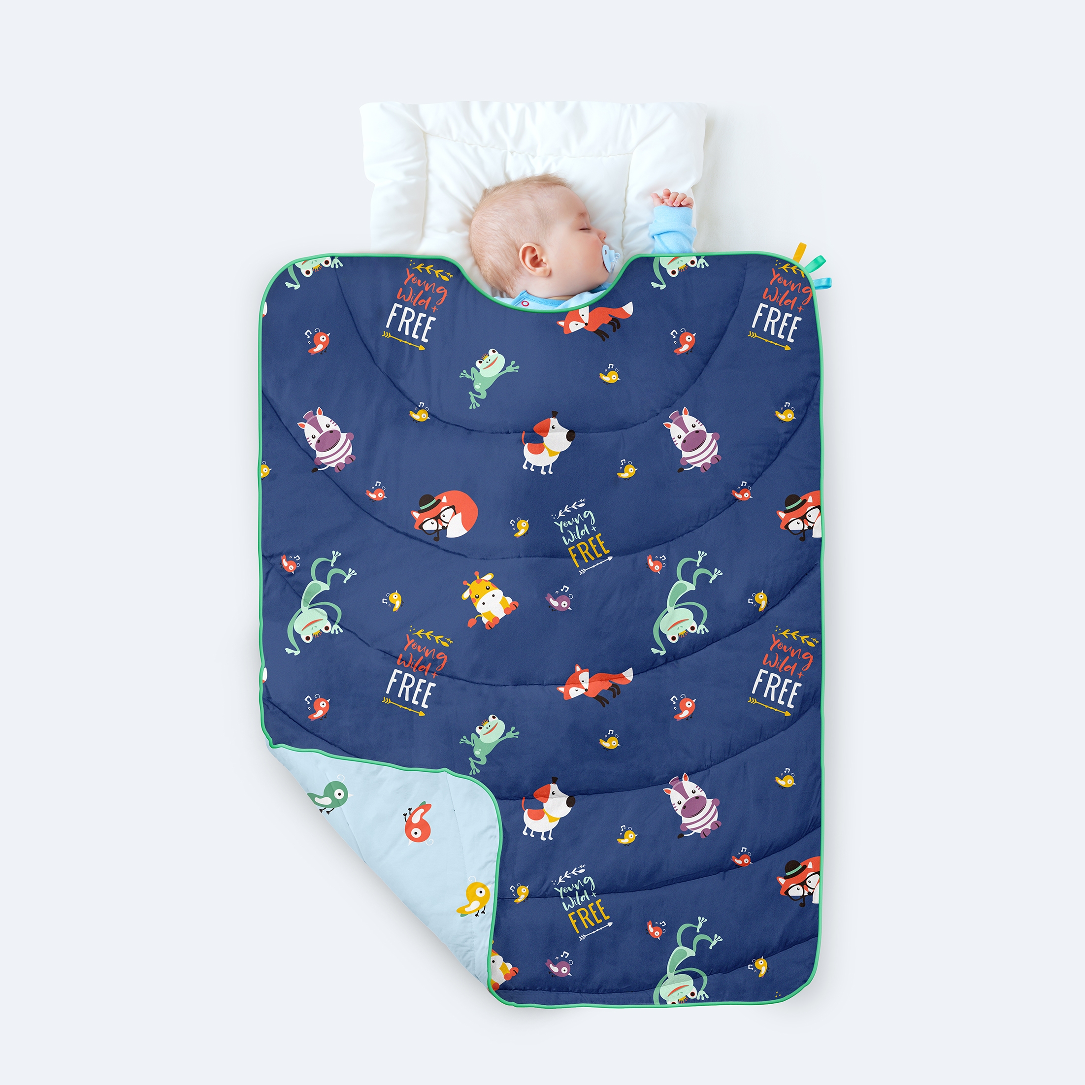 Mothercare | Rabitat 100% Organic Cotton All Weather Quilt - Young + Wild + Free 0
