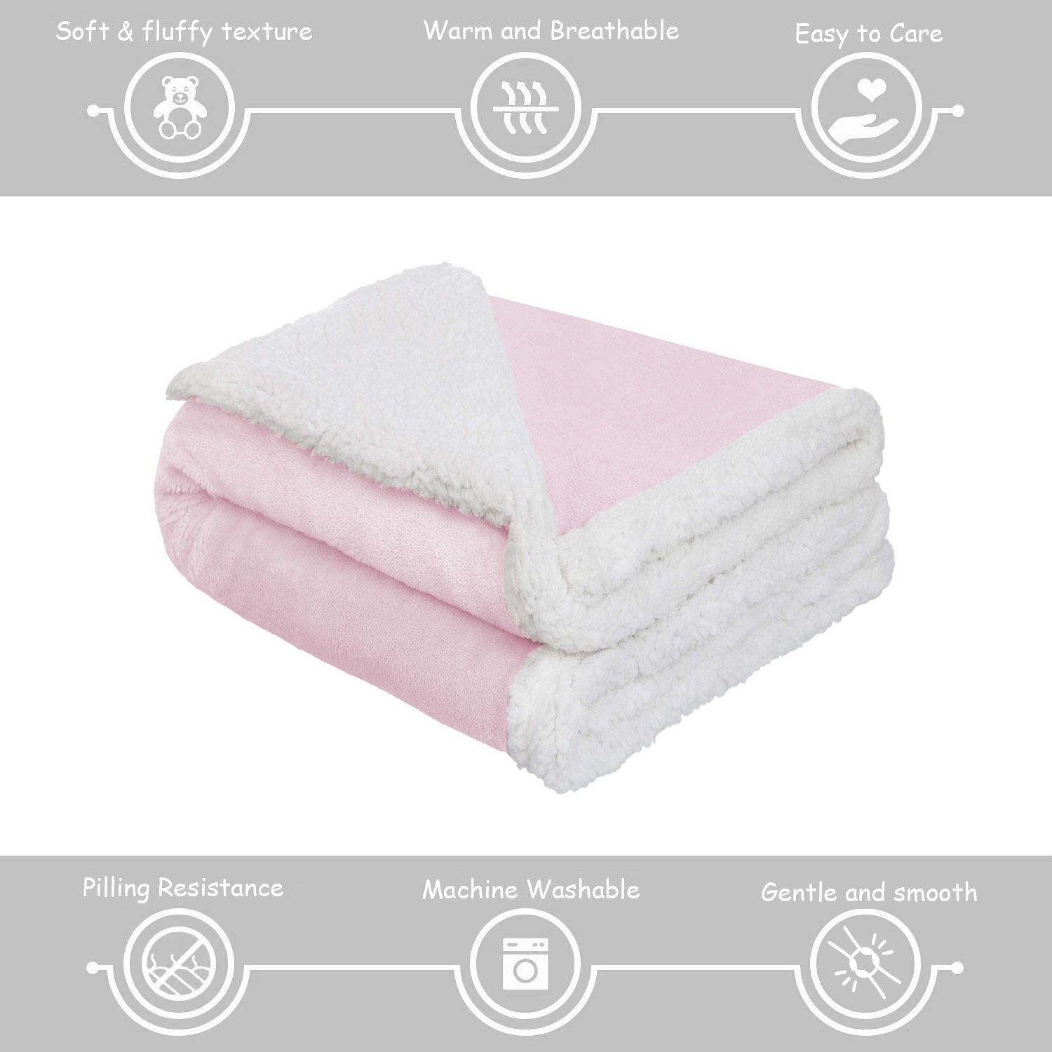 Mothercare | Abracadabra Chamois Blanket - Pink 4