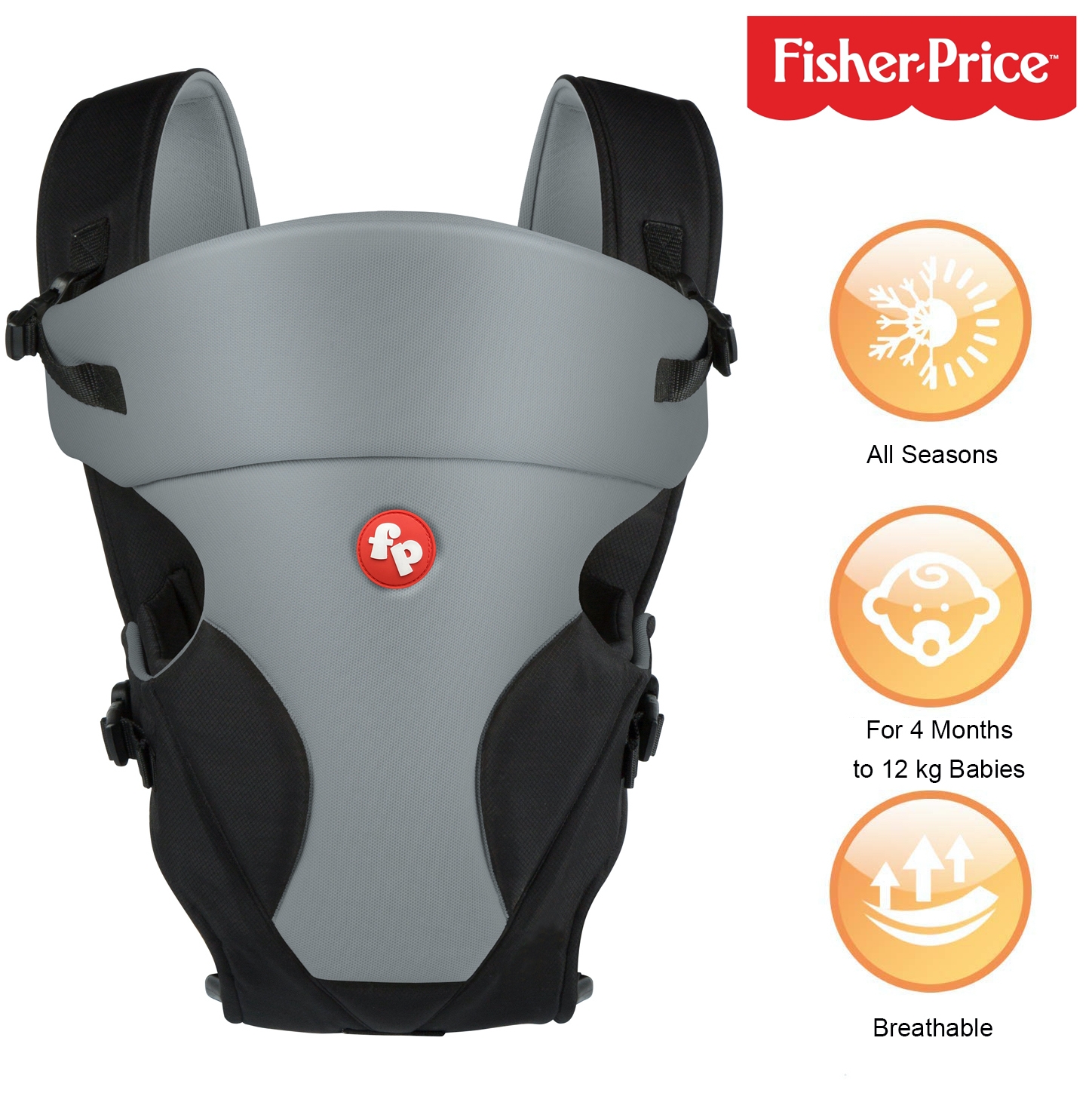 Mothercare | Fisher-Price Bella Baby Carrier - Grey 1
