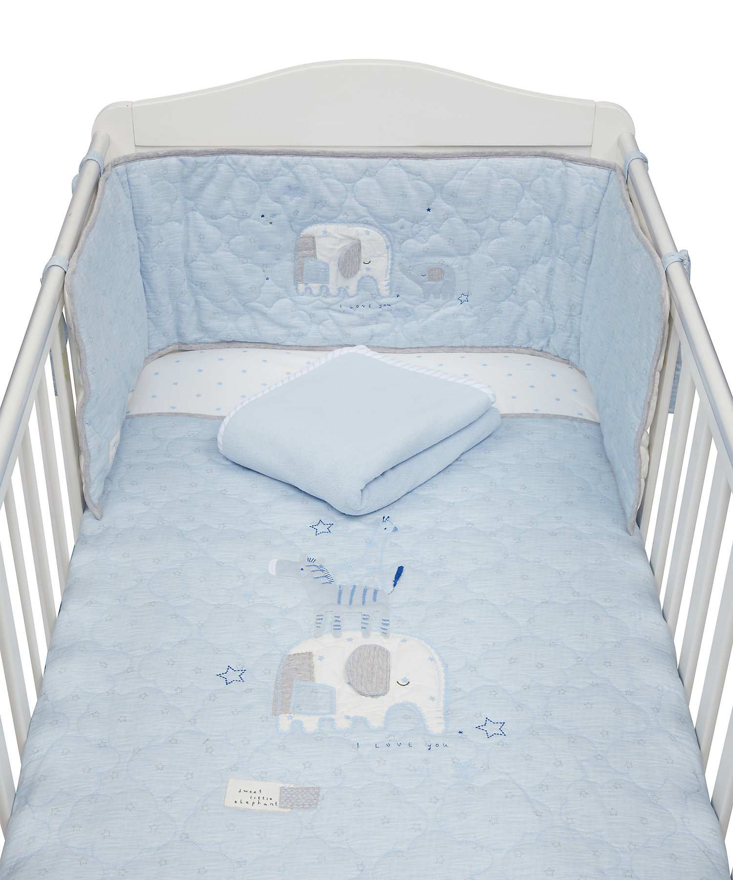 Mothercare My First Boy Jersey 4 Pieces Bed In A Bag Bedding Set Blue