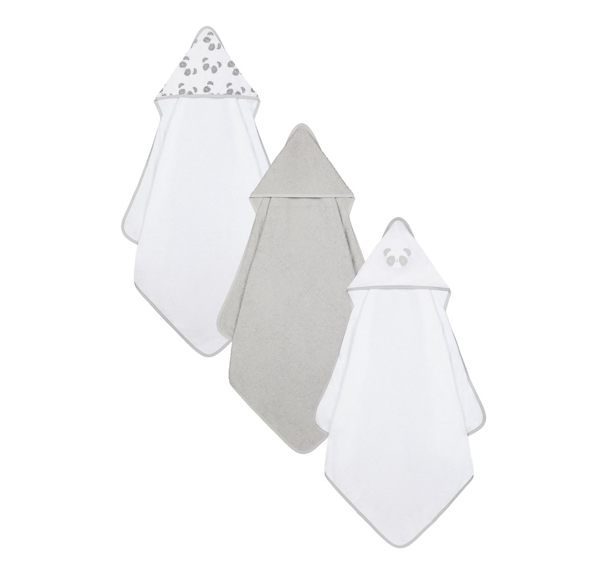 Mothercare | Mothercare 3 pack Cuddle and Dry Baby Towels Grey 0