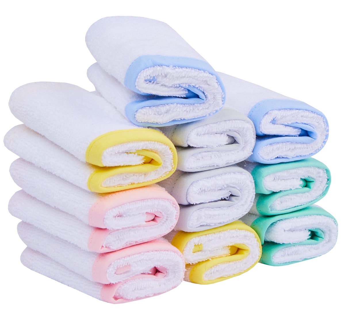 Mothercare | Mothercare Flannel 10pack With Colour Binding White 0
