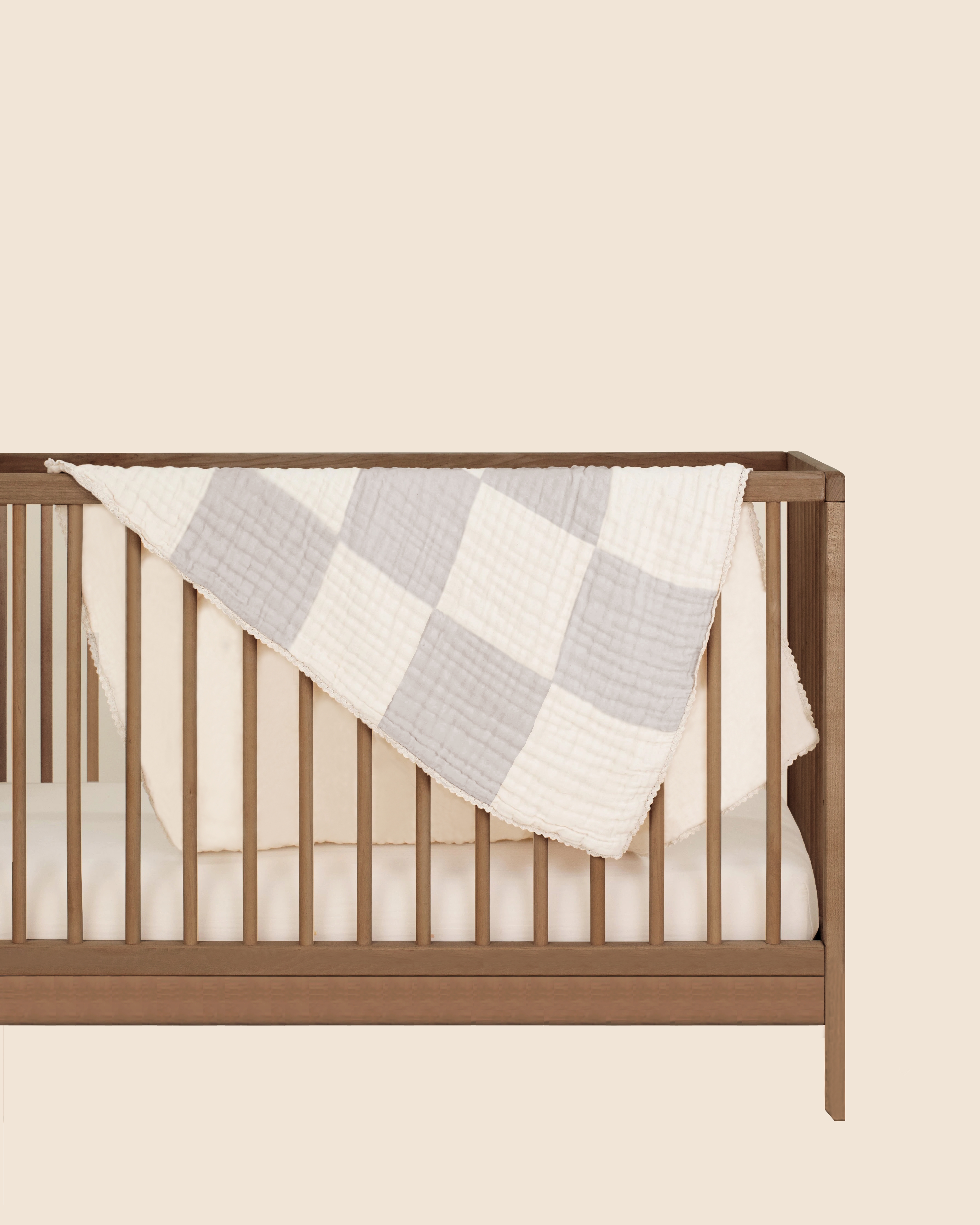 Mothercare | Abracadabra Organic 4 Layer Patchwork Muslin Blanket - Grey 0