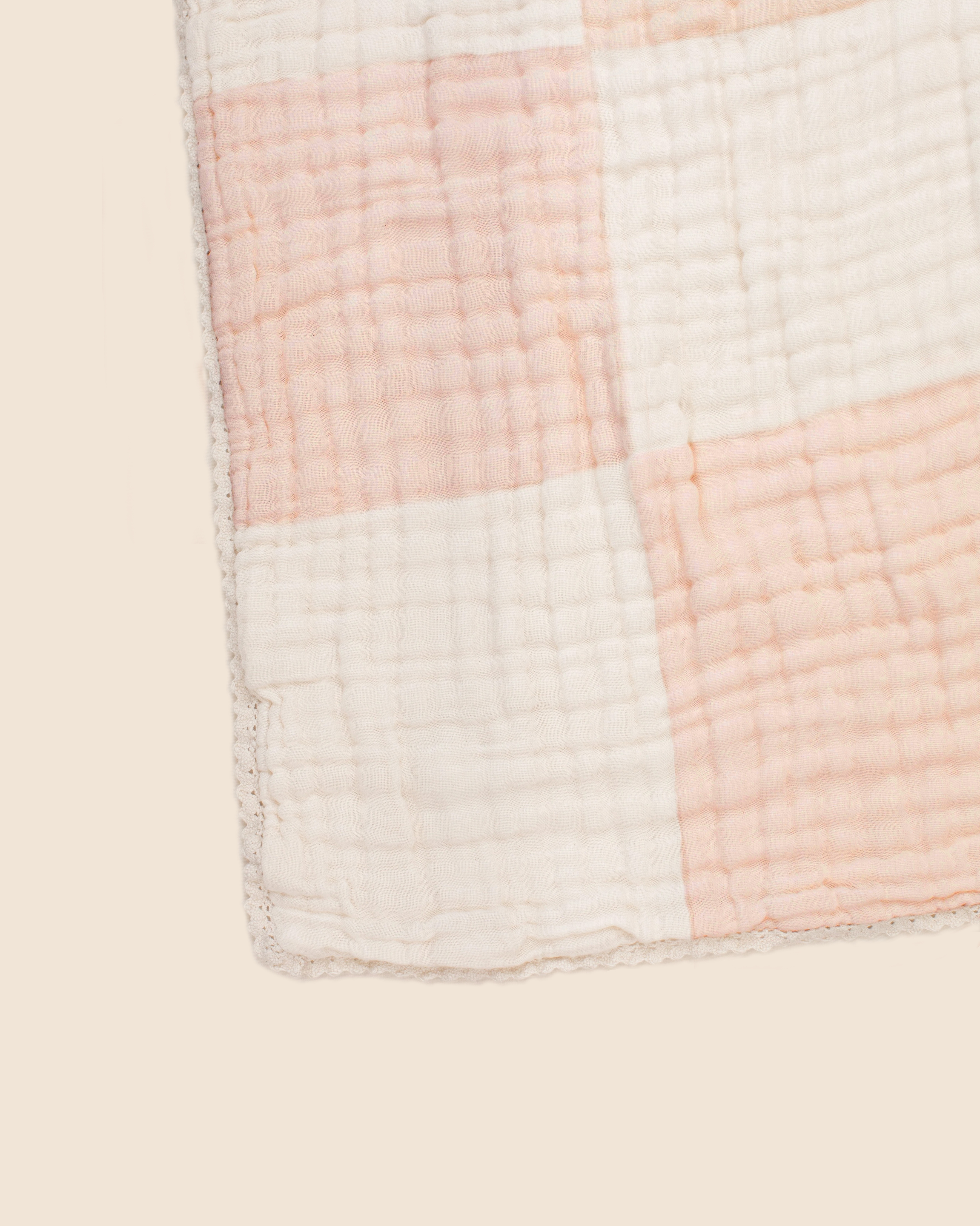 Mothercare | Abracadabra Organic 4 Layer Patchwork Muslin Blanket - Pink 3