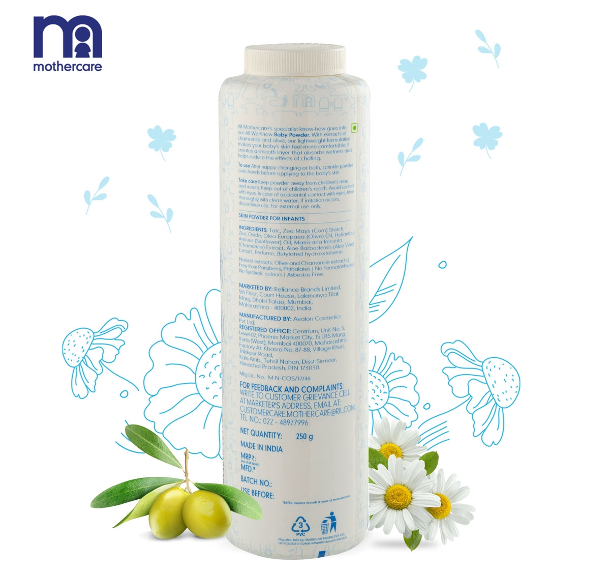 Mothercare | Mothercare All We Know Baby Powder 250G 1