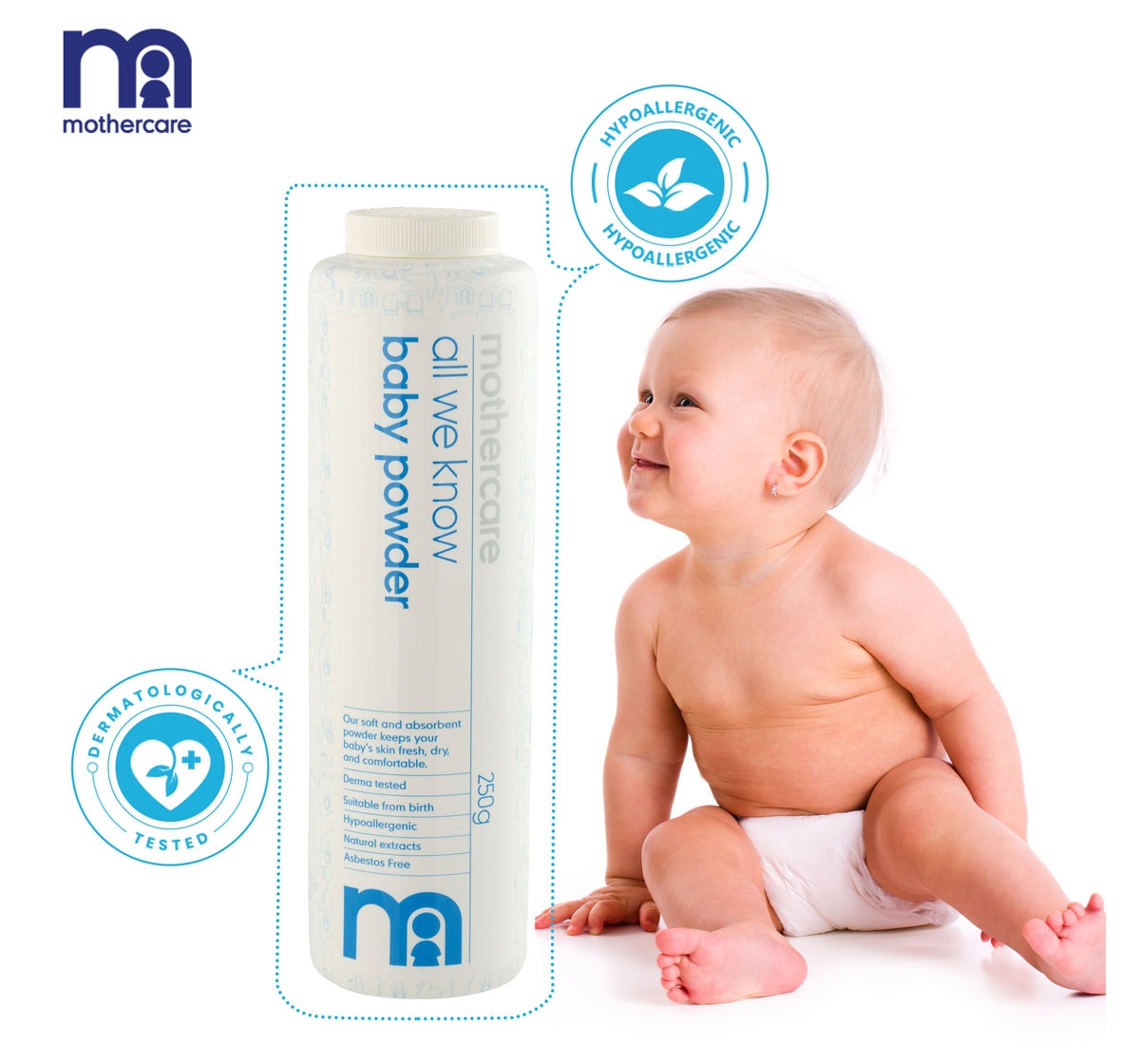 Mothercare | Mothercare All We Know Baby Powder 250G 2