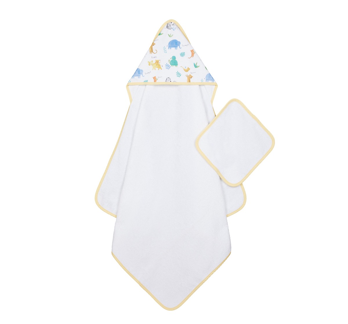 Mothercare | Mothercare Sleepy Safari Cuddle And Dry & Mitt White 0