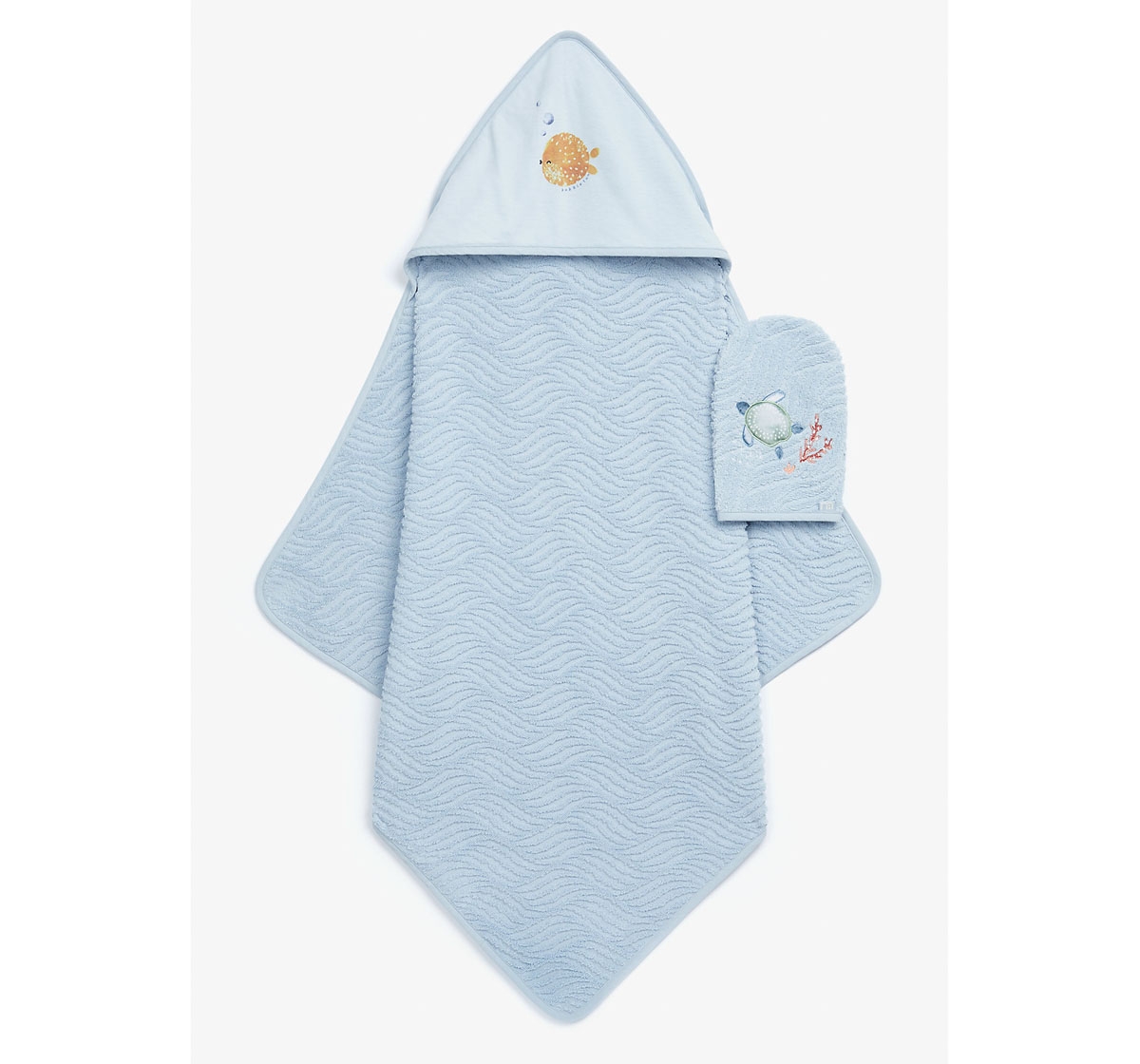Mothercare | Mothercare You Me & The Sea Cuddle n Dry Towel & Mitt Blue 0