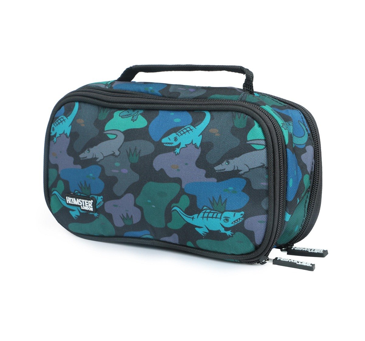 Hamster London Double Zipper Pencil Case for Kids age 3Y+ (Black)