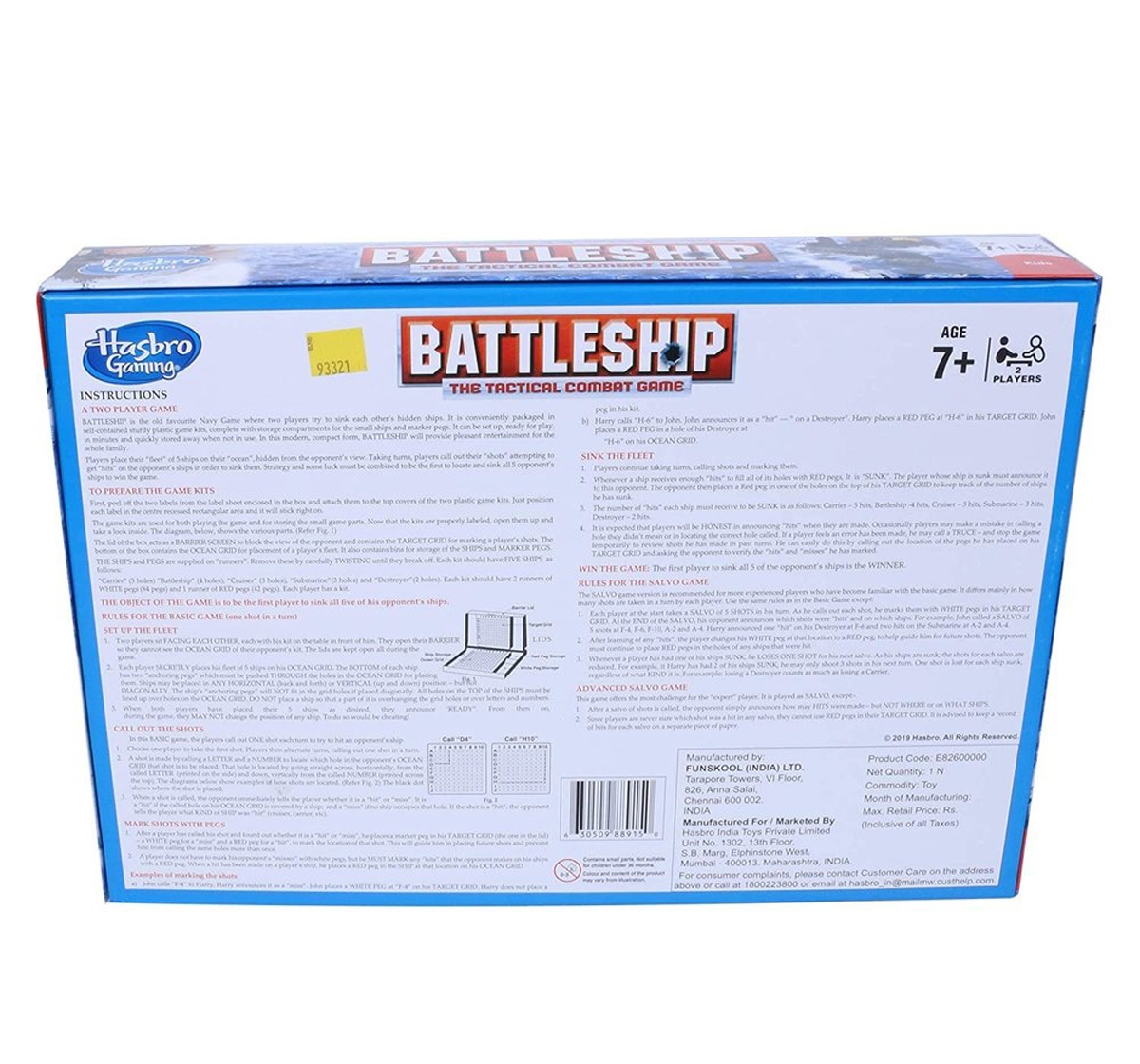 Hasbro Gaming | Hasbro Gaming Battleship Classic Strategy Board Game For Kids 7 Y+, Multicolour 4