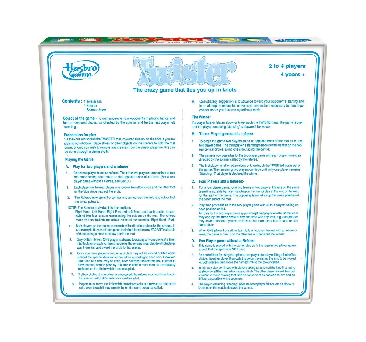 Hasbro Twister Party Game For Family And Kids Board Games for Kids age 4Y+