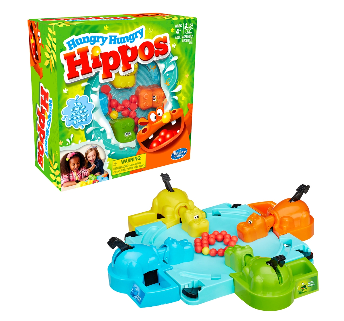 Hasbro Gaming | Hasbro Gaming Hungry Hungry Hippos Board Game For Kids 4Y+, Multicolour 0