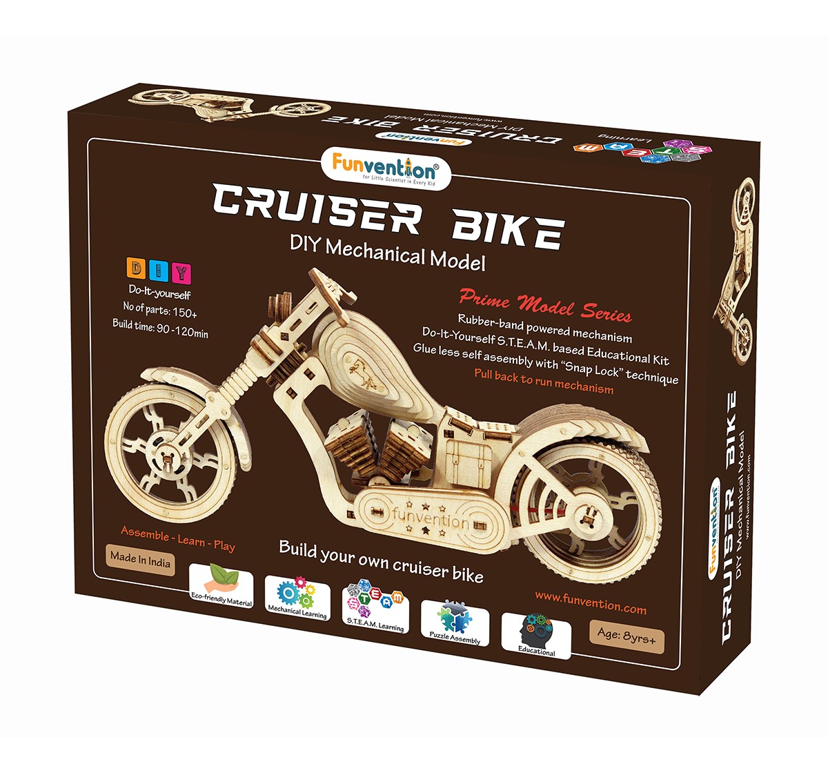 Funvention Cruiser Bike - Diy Mechanical Model Stem for Kids Age 8Y+