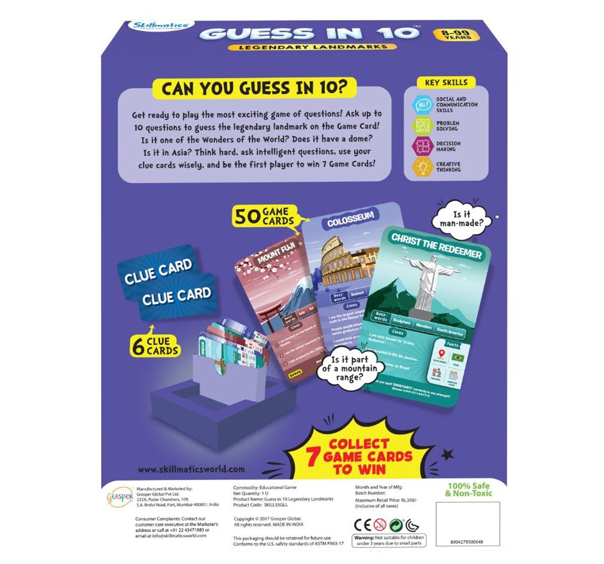 Skillmatics Guess in 10 Legendary Landmarks Paper card game Multicolor 3Y+