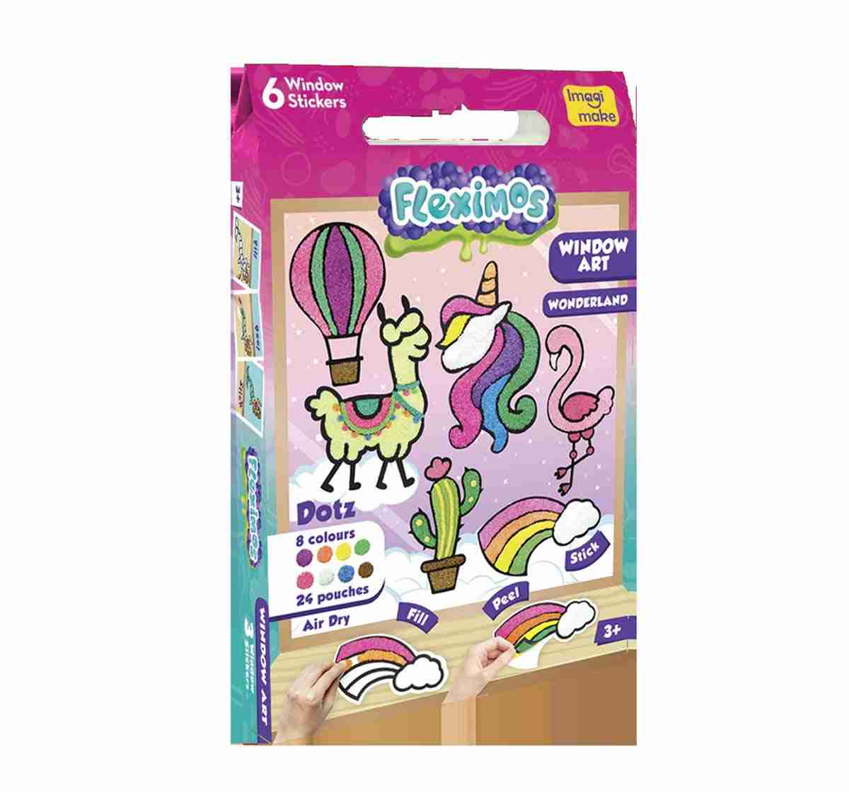 Imagimake Fleximos Window Art- Mega - Wonderland Sand, Slime & Others for Kids Age 3Y+