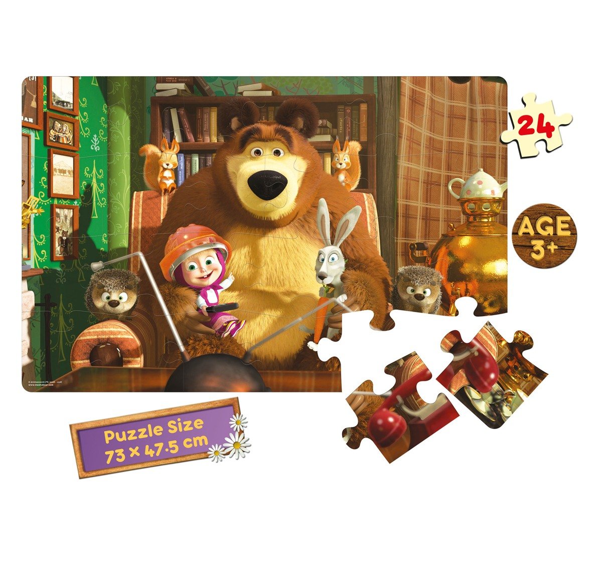 Frank Masha And The Bear Giant Floor Puzzle 24 Pieces Floor Puzzles Multicolor 3Y+