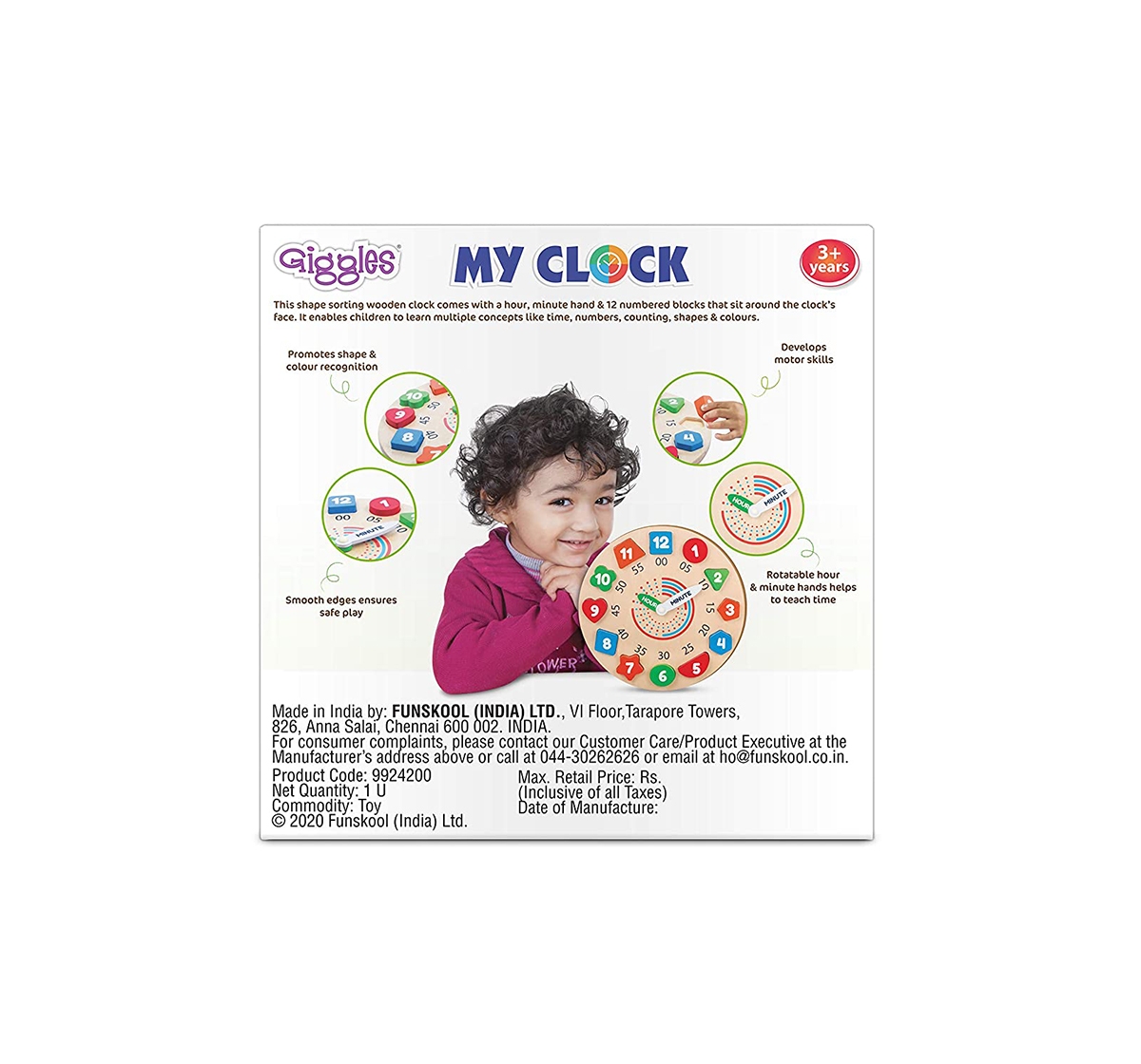 Giggles My Clock  Early Learner Toys for Kids age 3Y+ 