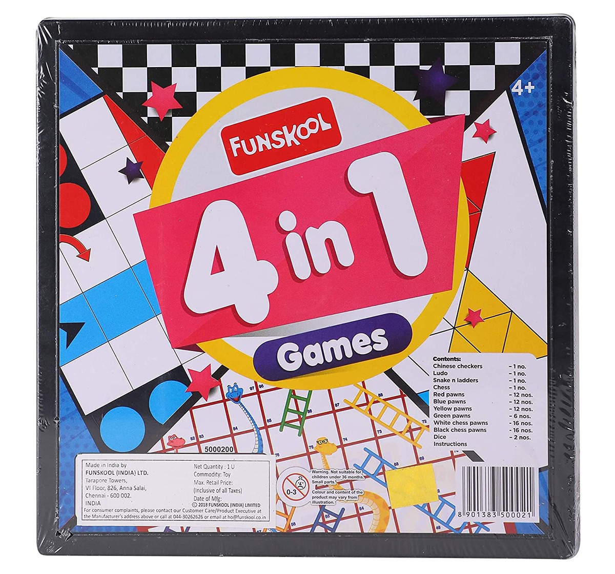 Funskool Travel 4In1 Game 5000200, Unisex, 3Y+ (Multicolor)