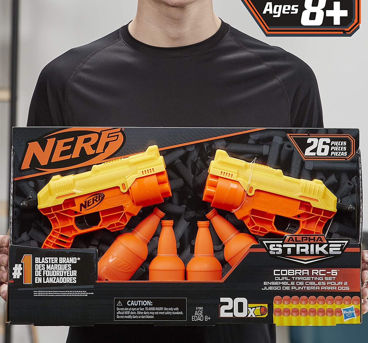 Nerf | NERF Alpha Strike 26-Piece Cobra RC-6 Dual Targeting Set, Includes 2 Toy Blasters, 4 Half-Targets, and 20 Official Nerf Elite Darts, Multicolor, 8Y+ 2