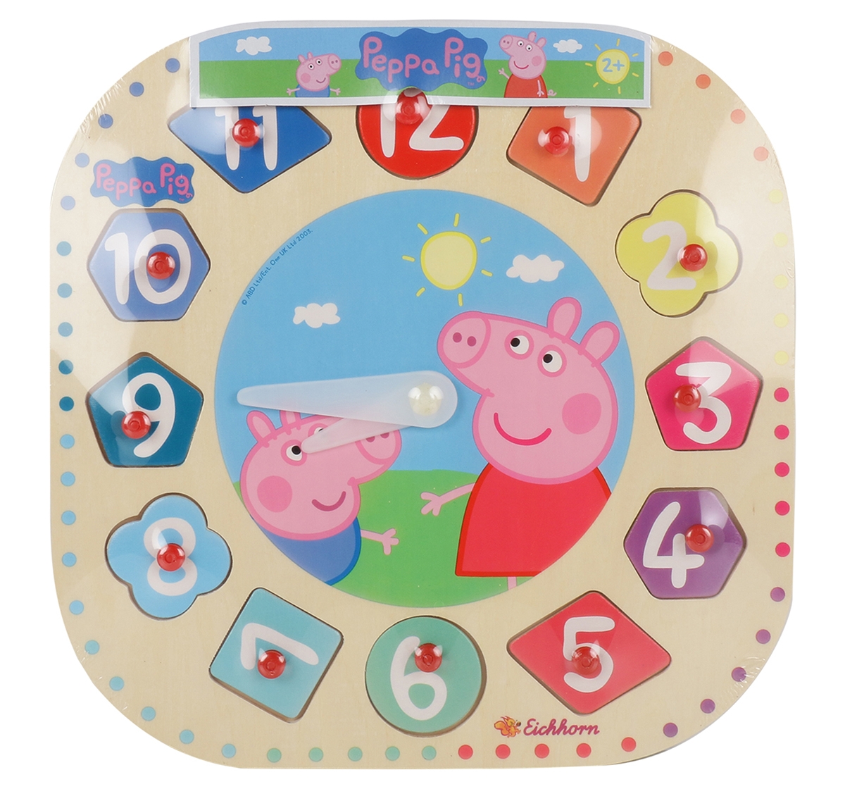 Simba Peppa Pig Teaching Clock, Unisex, 2Y+ (Multicolor)