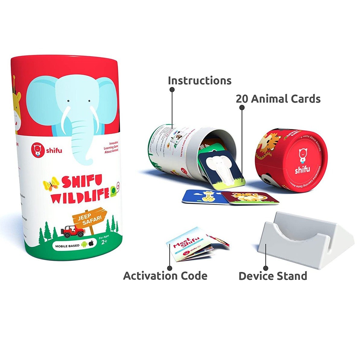 Playshifu Shifu Wildlife Jeep Safari with 20 Animals in 3D  Augmented Reality game Augmented Reality for Kids age 2Y+