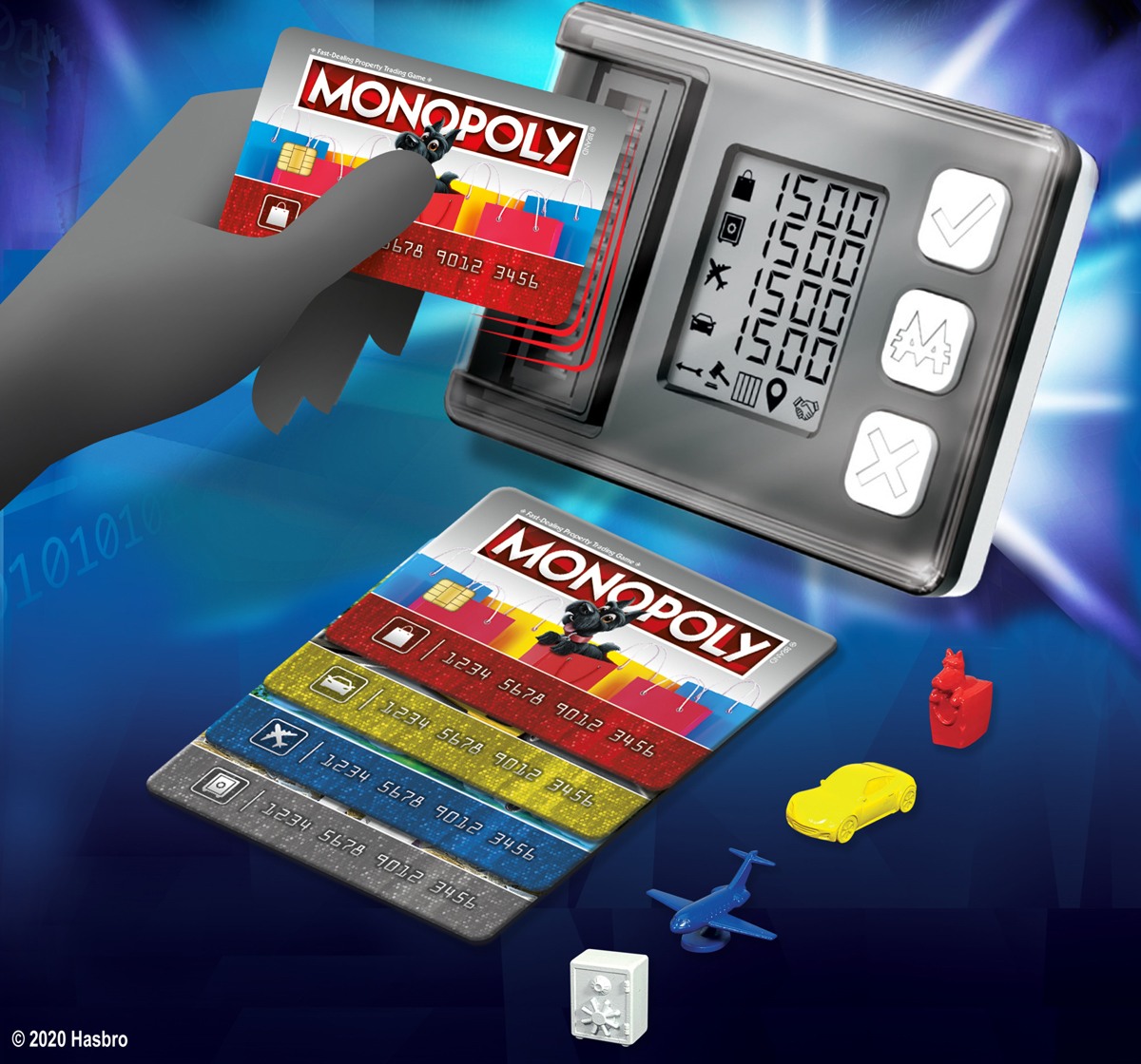 Hasbro Gaming Monopoly Super Electronic Banking Board Game, Electronic Banking Unit, Choose Your Rewards, Cashless Gameplay Tap Technology, for Ages 8 and Up